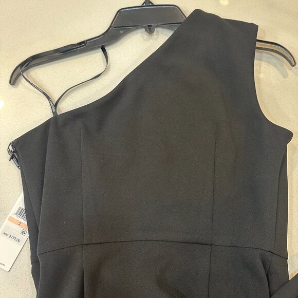 NWT CALVIN KLEIN ONE SHOULDER GRECIAN STYLE GOWN BLACK | SIZE 0 - Picture 3 of 15